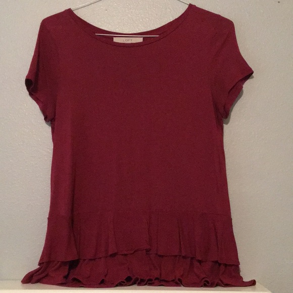 Red ruffled tee - Picture 1 of 2